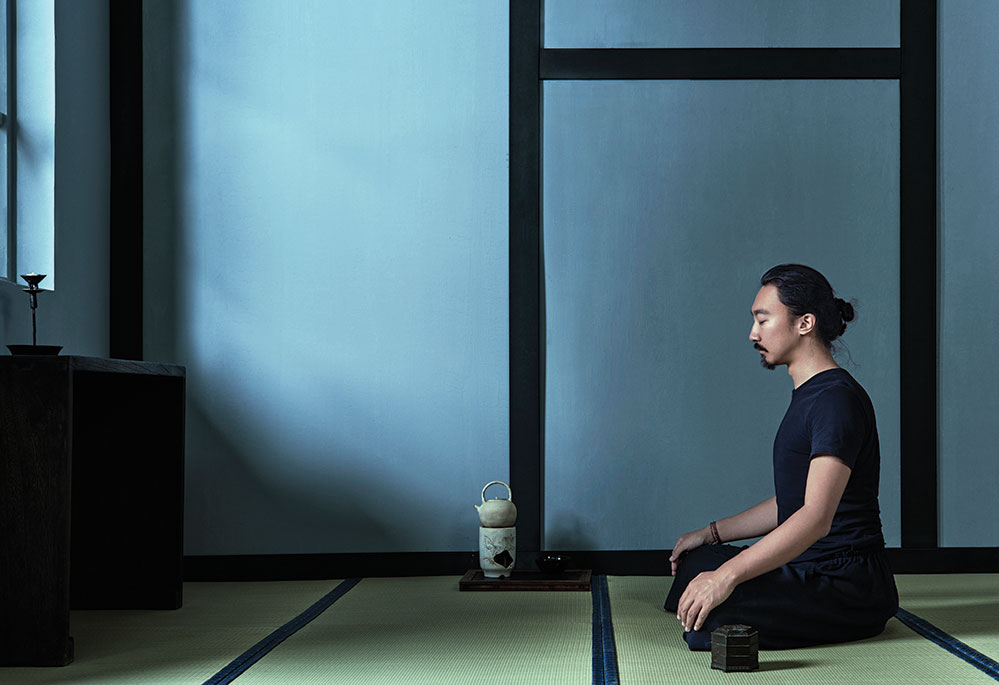 A self-portrait during a deep meditation (Photo by Yin Chao)